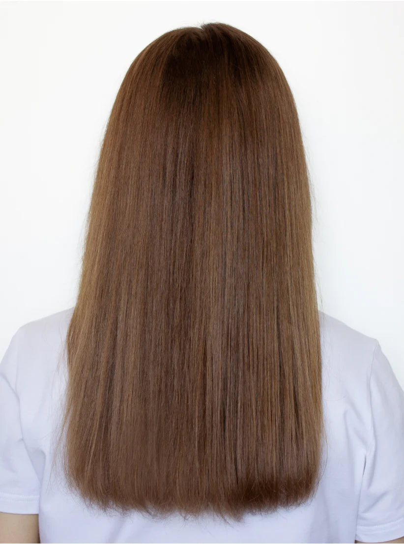 Cheveux lissés après